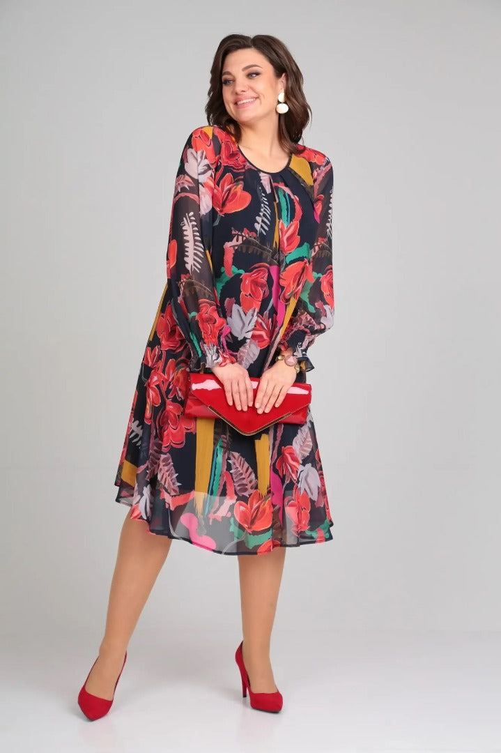 Florinda Elegant Floral Dress