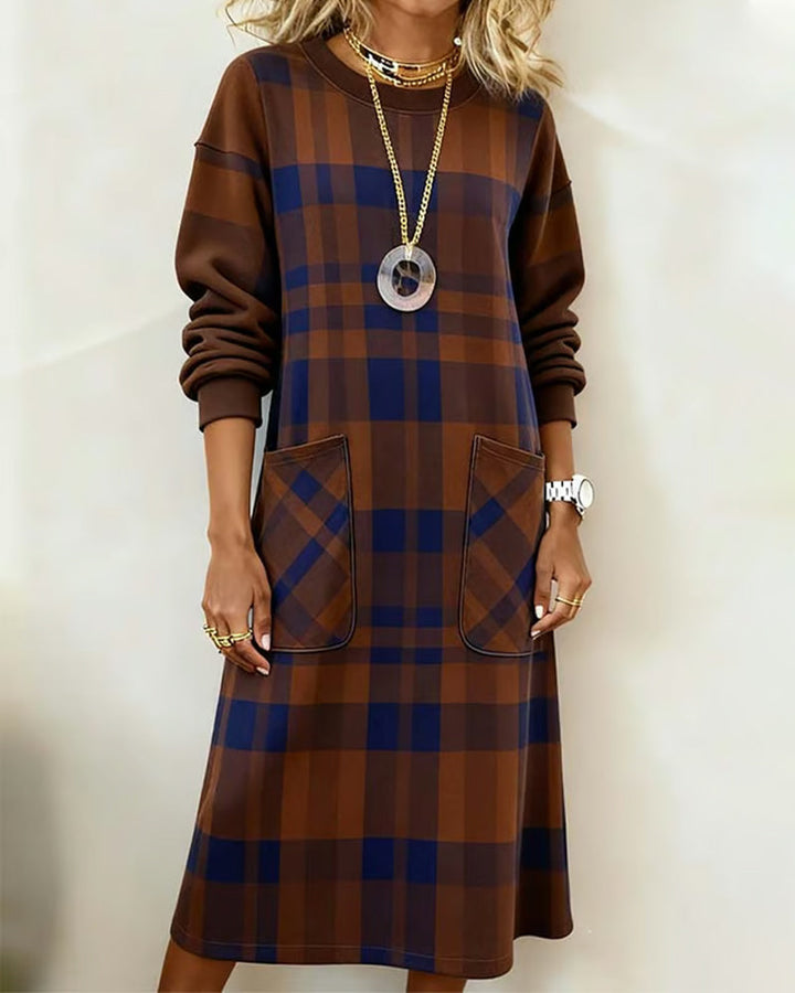 Kathrine Elegant Plaid Dress