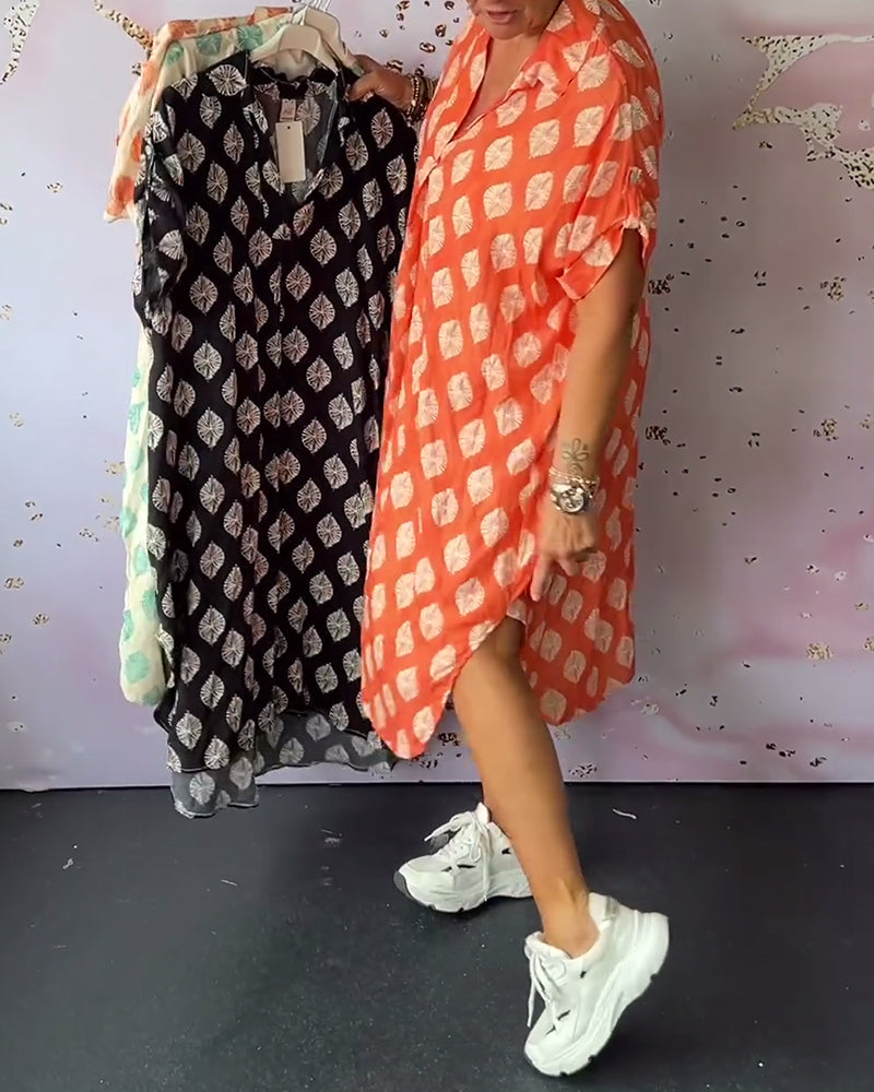 Lona Loose Lapel Collar Dress