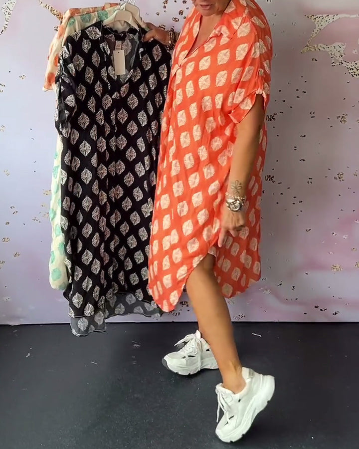 Lona Loose Lapel Collar Dress