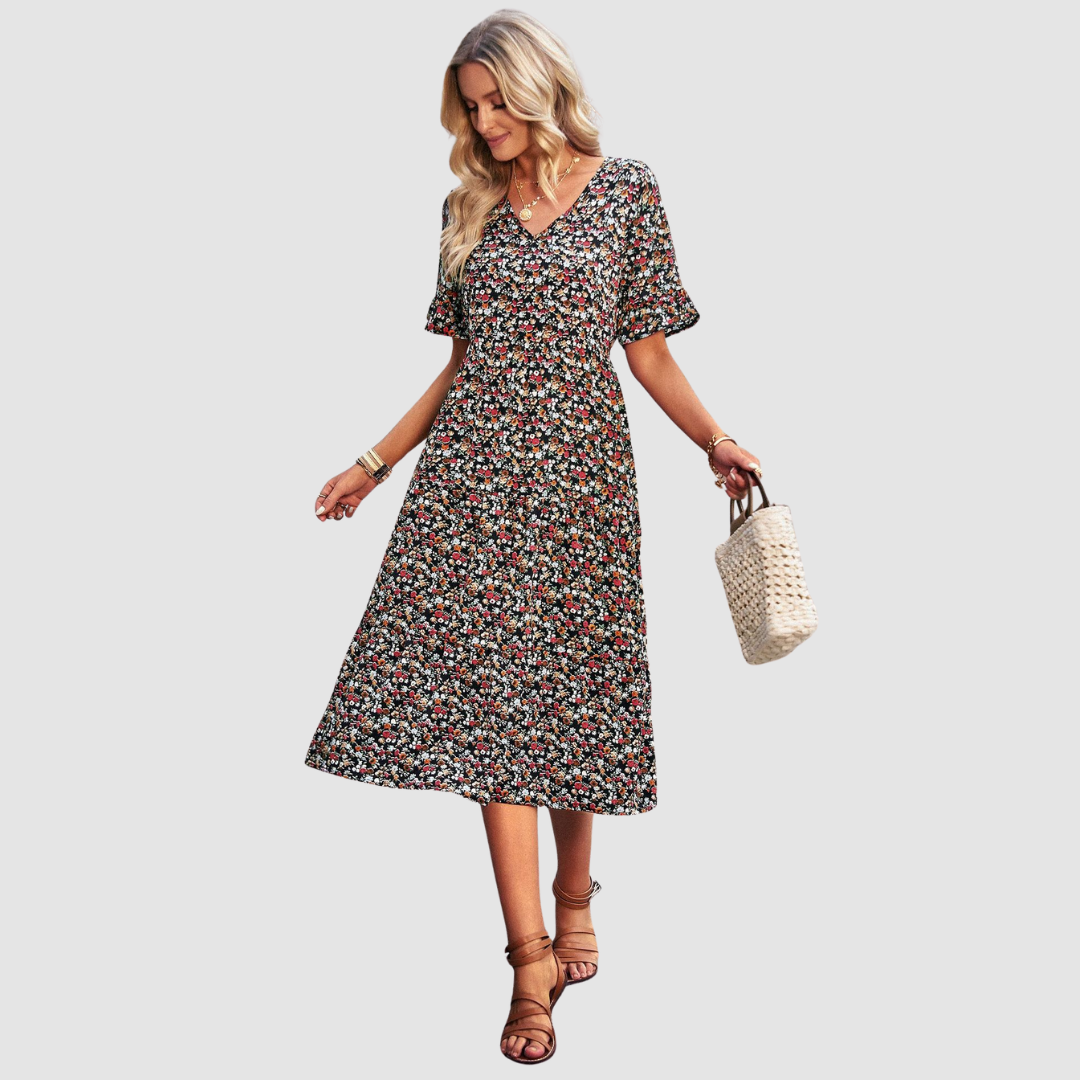 Thalia V-Neck Floral Dress