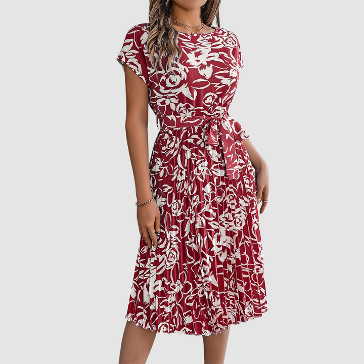 Rosie Elegant Floral Pleated Dress