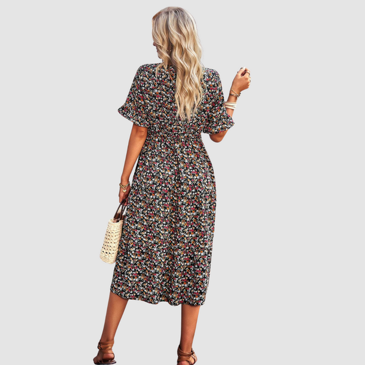 Thalia V-Neck Floral Dress