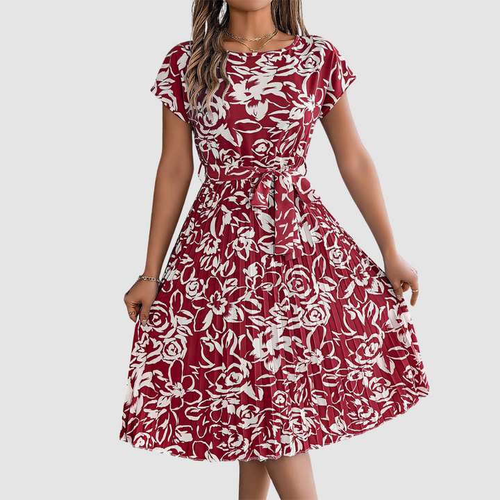 Rosie Elegant Floral Pleated Dress