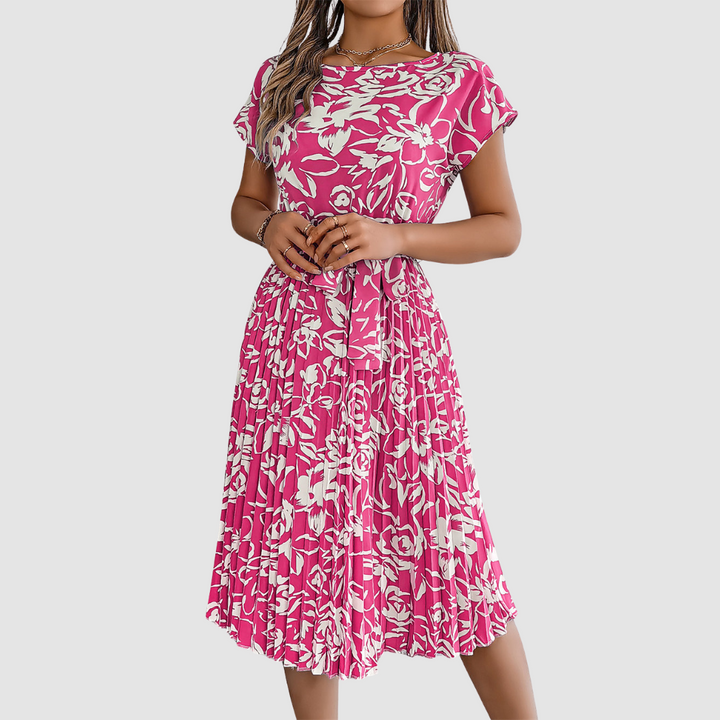 Rosie Elegant Floral Pleated Dress