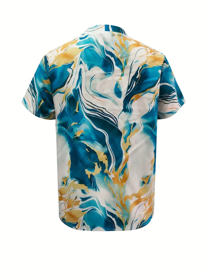 Mildred Marble Print Short Sleeve Shirt