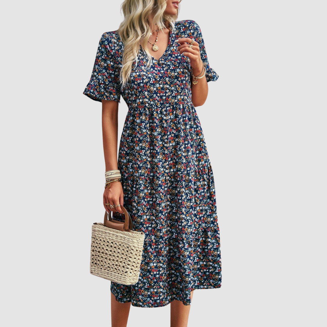 Thalia V-Neck Floral Dress