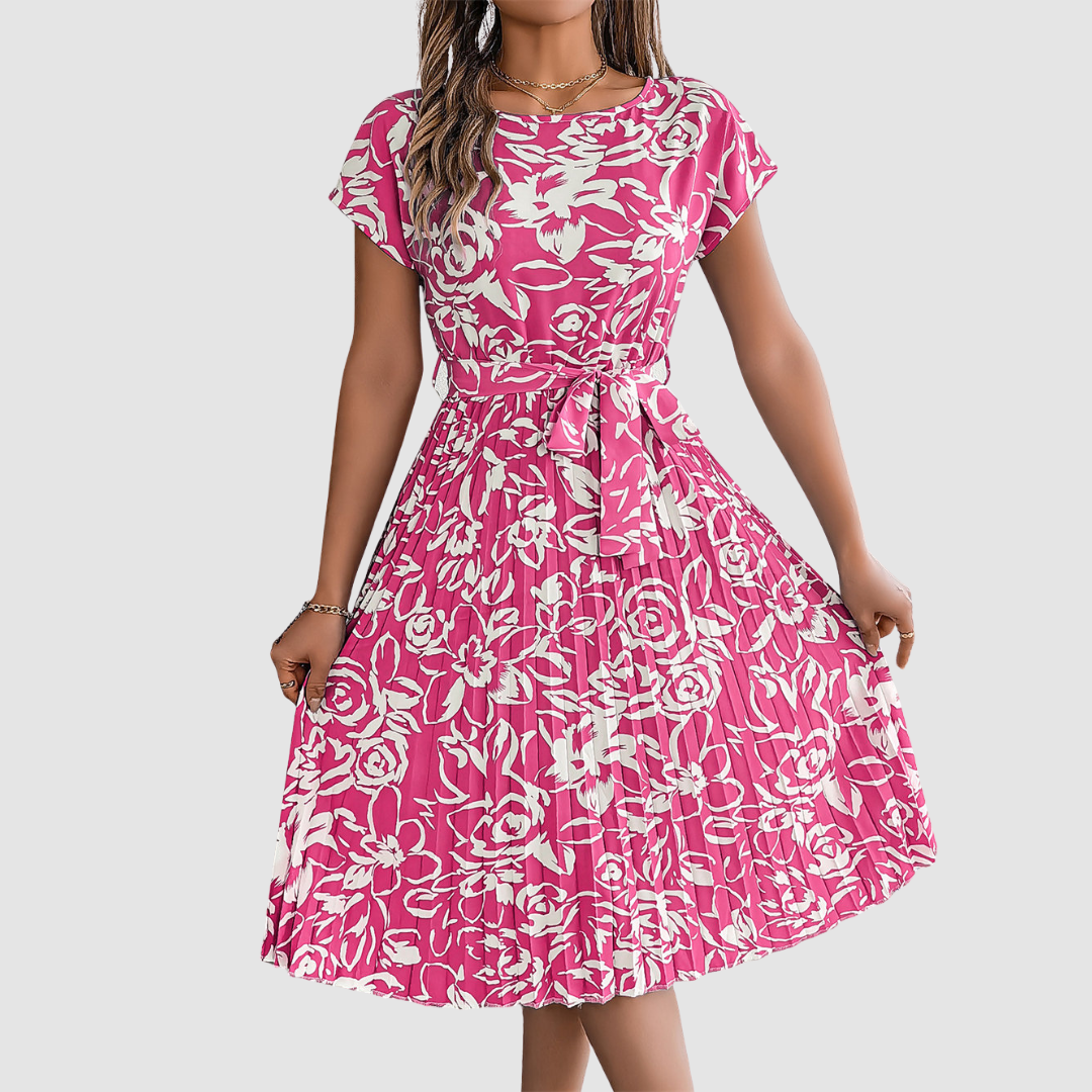 Rosie Elegant Floral Pleated Dress