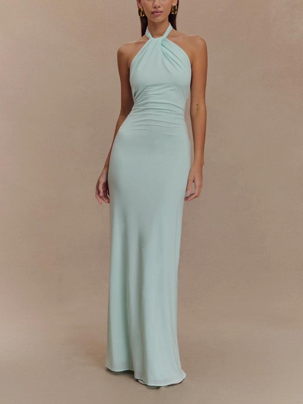 Chellie Slinky Halter Maxi Dress