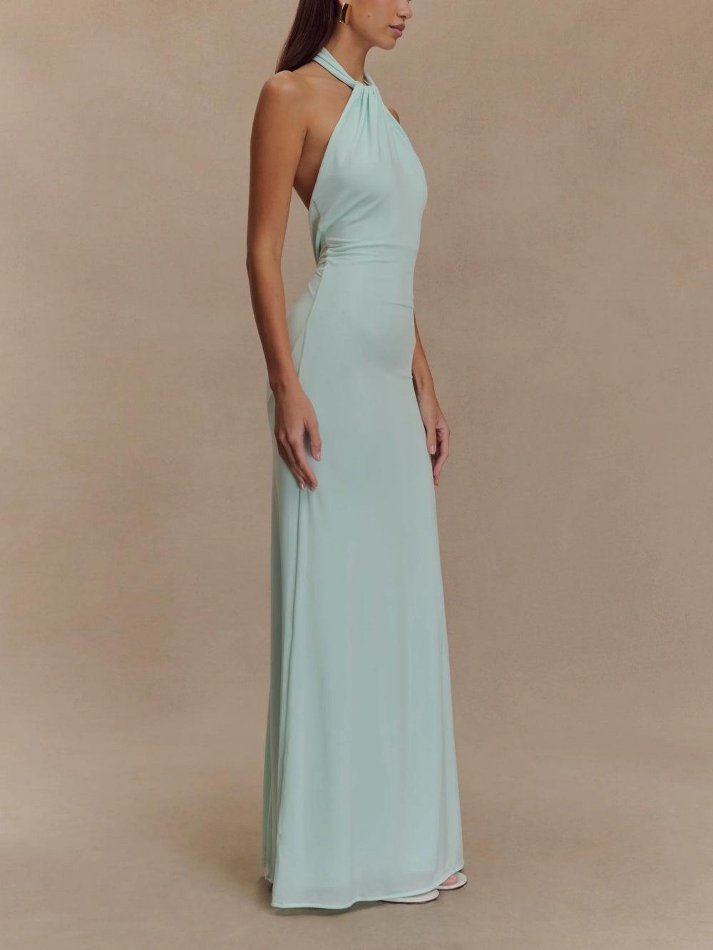 Chellie Slinky Halter Maxi Dress