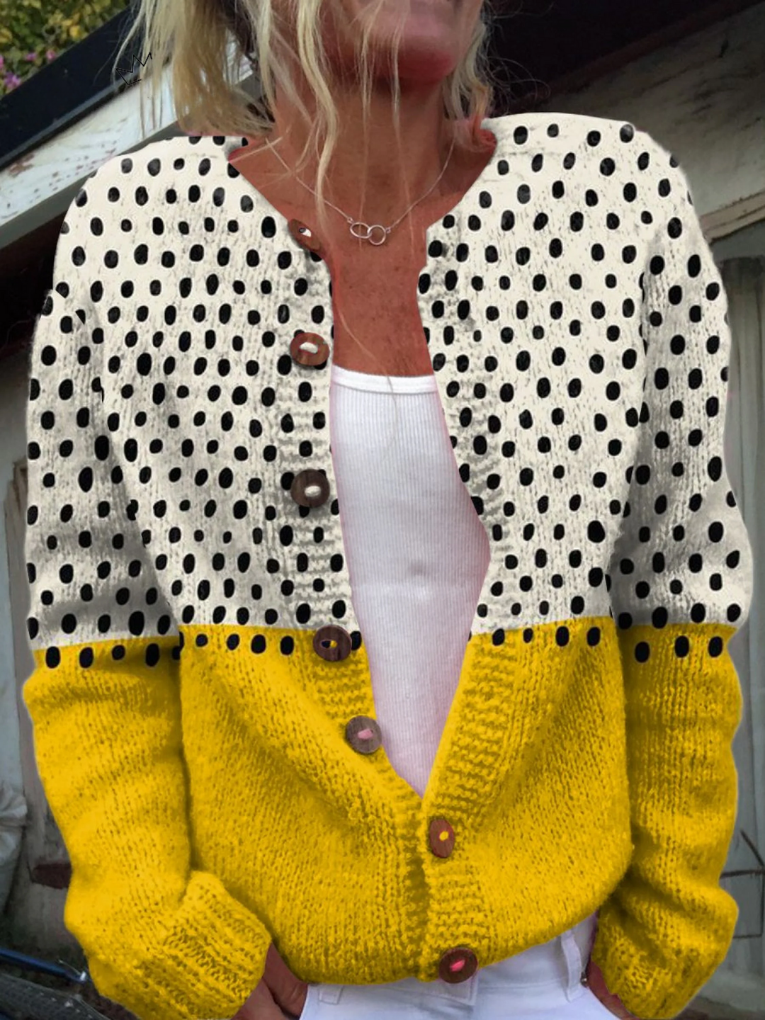 Junella | Vintage Print Cardigan Sweater