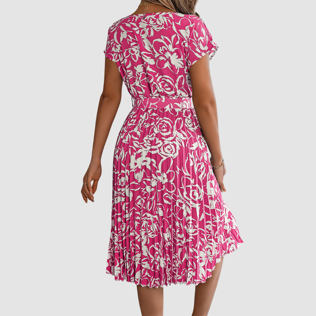 Rosie Elegant Floral Pleated Dress
