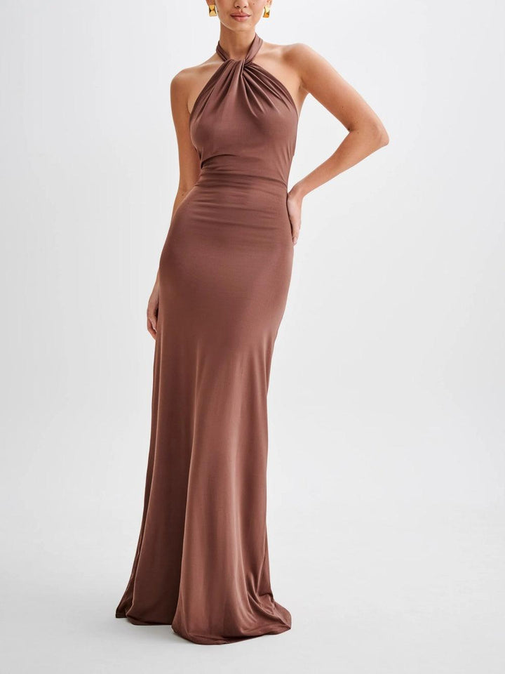 Chellie Slinky Halter Maxi Dress