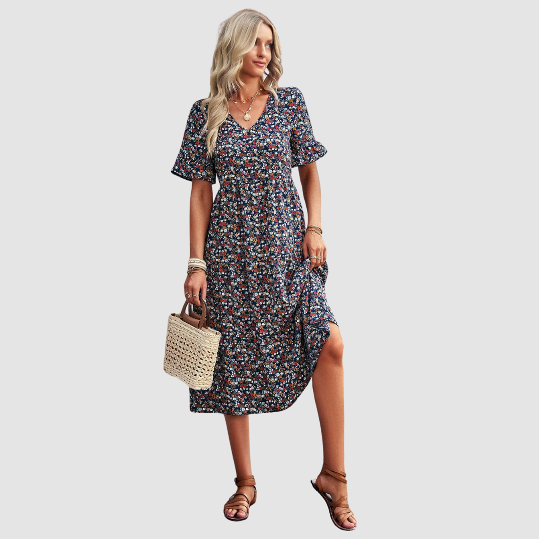 Thalia V-Neck Floral Dress