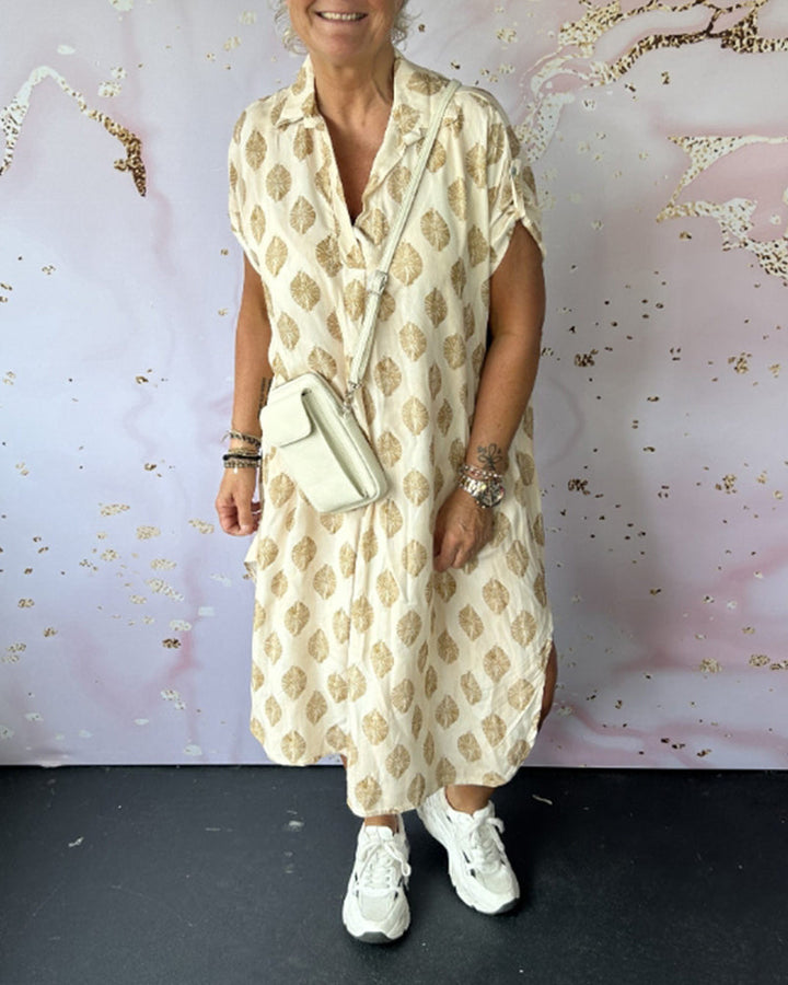 Lona Loose Lapel Collar Dress