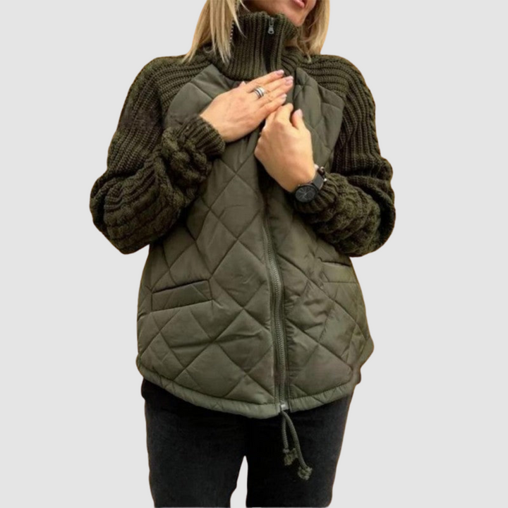 Carina Wool Patchwork Down Jacket