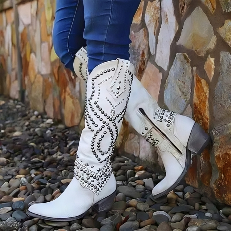 Rufa | Studded Western Knee-High Boots