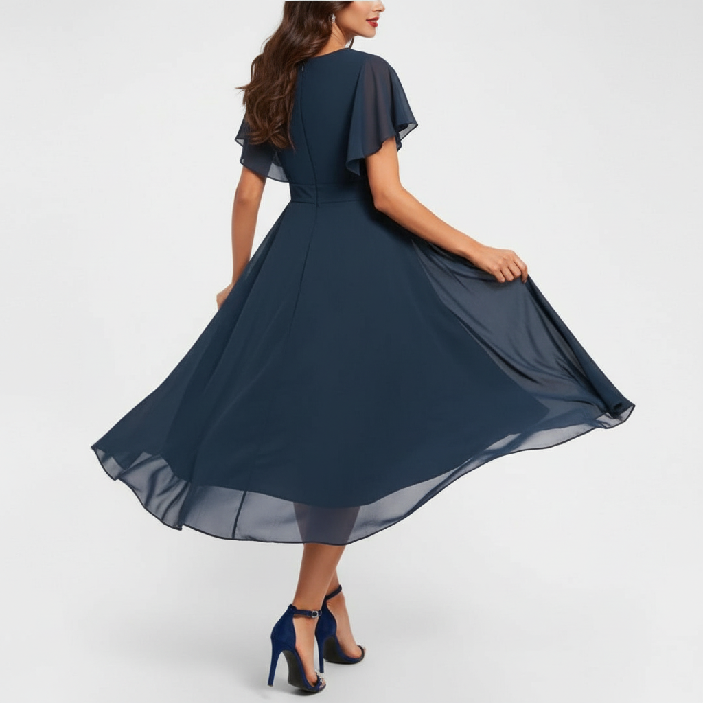 Clarissa Flowing V-Neck Maxi Dress