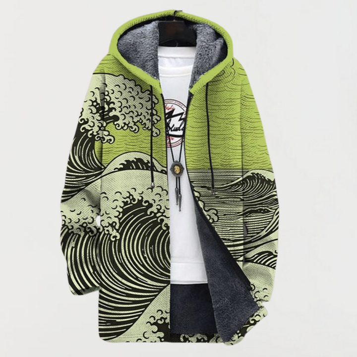 Cardigan with Wave Pattern