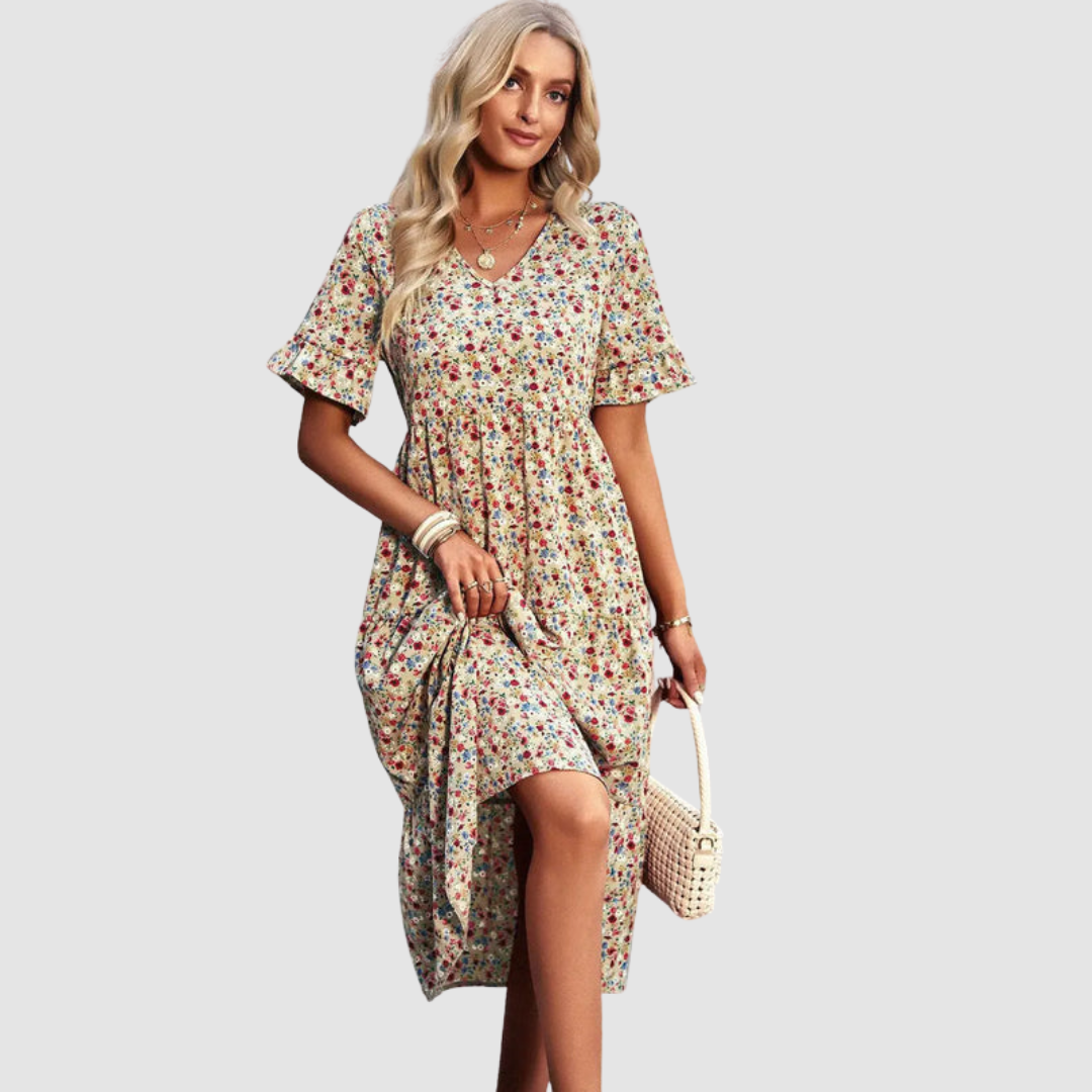 Thalia V-Neck Floral Dress