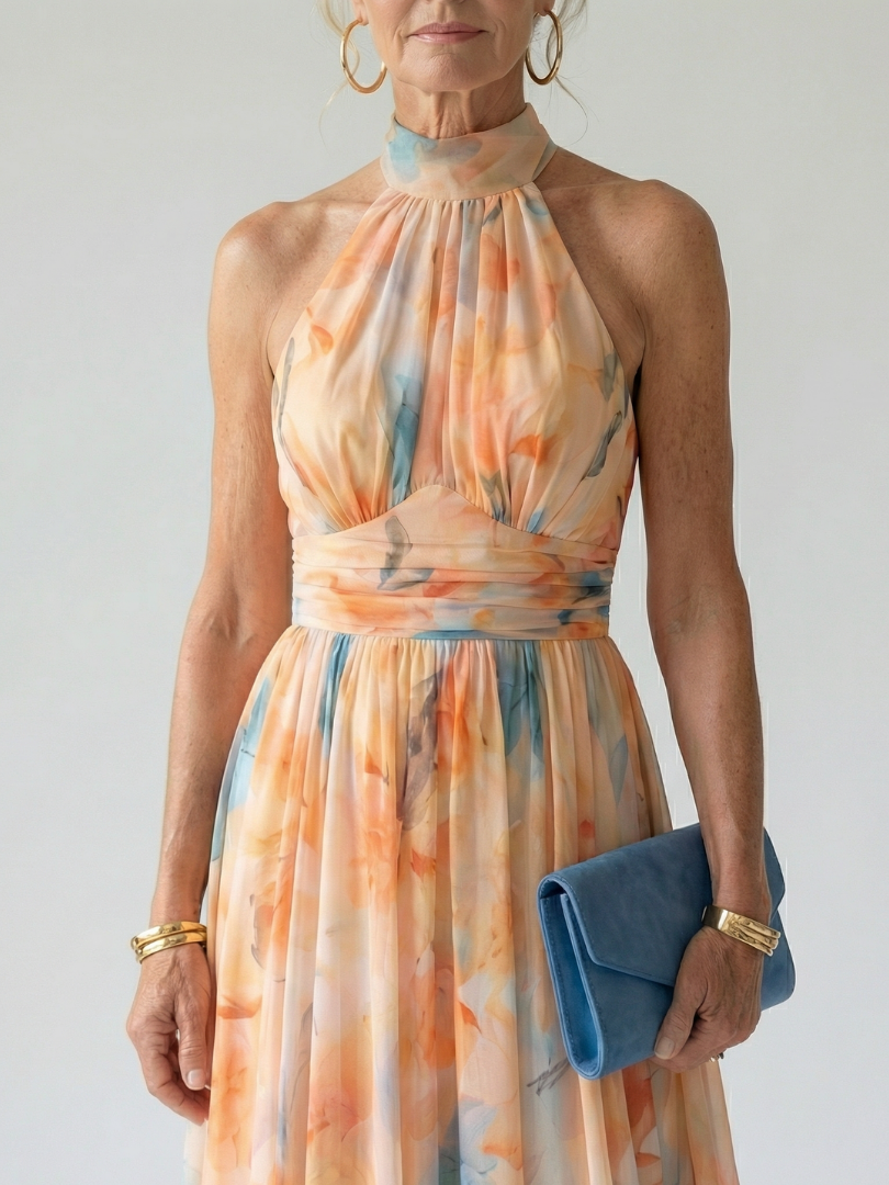 Elin Soft Halter Midi Dress