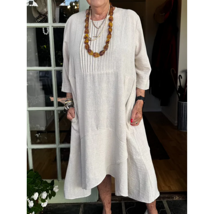 Katerina Pleated Irregular Hem Dress