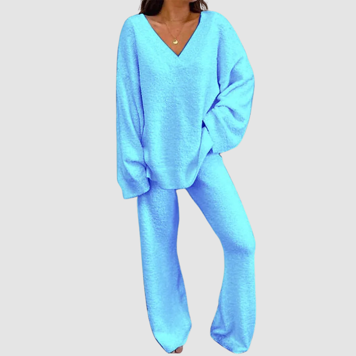 Karla V-Neck Long Sleeve Sweater & Pants Set