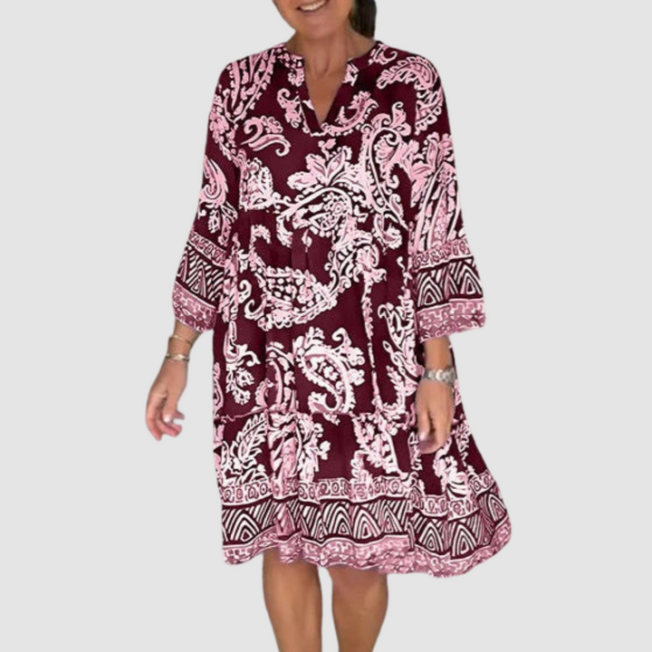 Vivian V-Neck Floral Print Dress