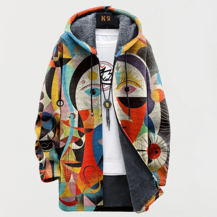 Cardigan with Abstract Pattern