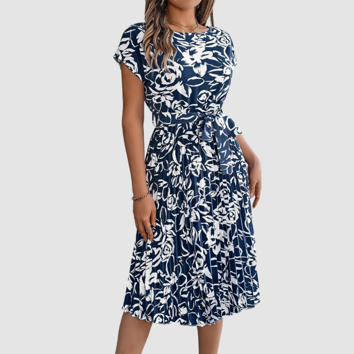 Rosie Elegant Floral Pleated Dress