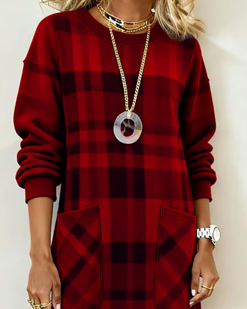 Kathrine Elegant Plaid Dress