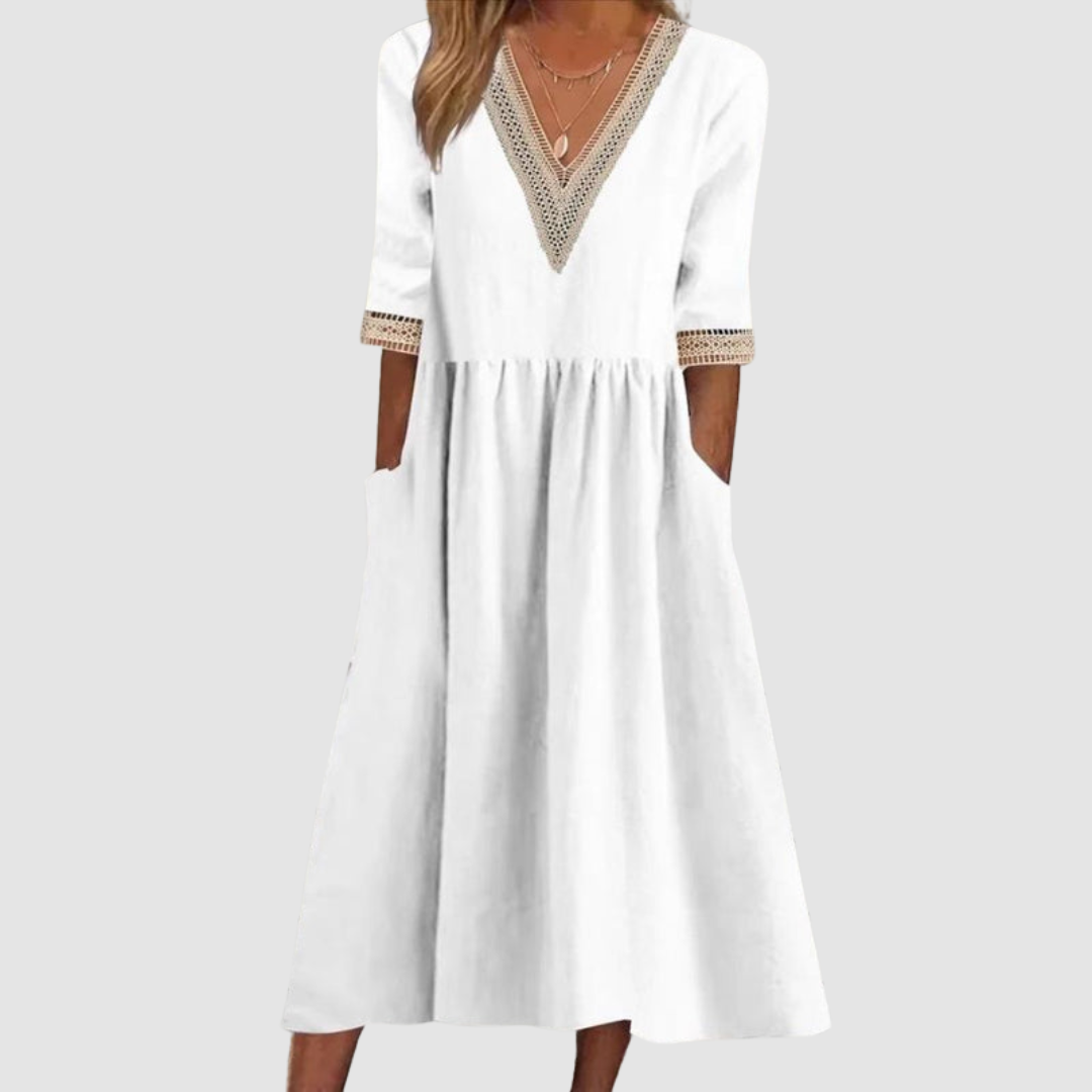 Olena Elegant Mid-Length Dress