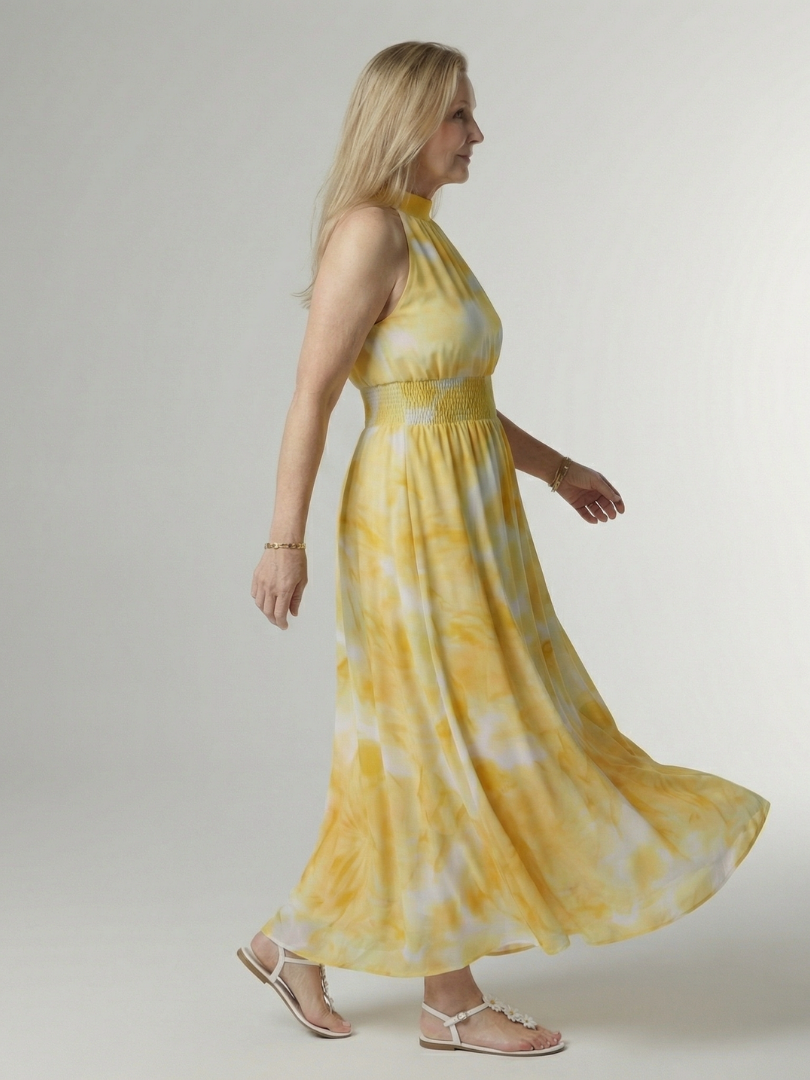 Sylin Gathered Halter Midi Dress