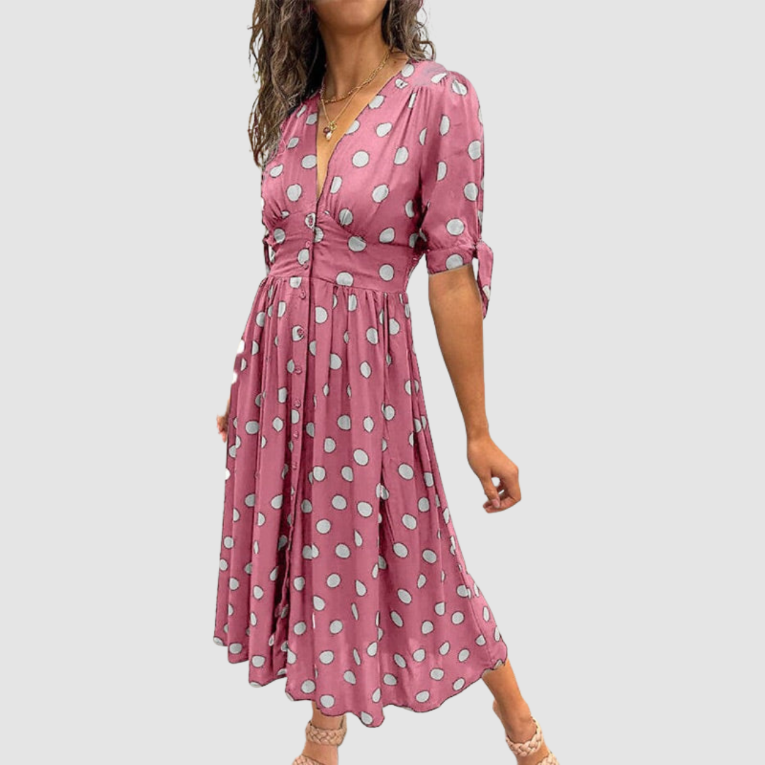 Priscilla Elegant Polka Dot Dress