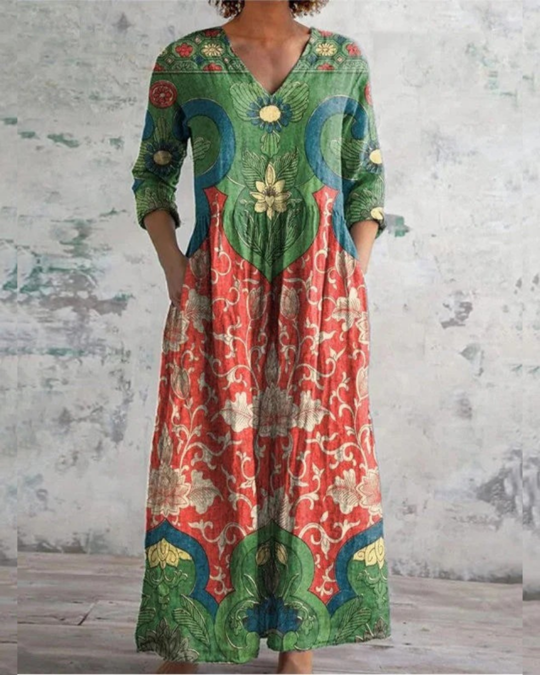 Bianca Vintage Floral Long Dress