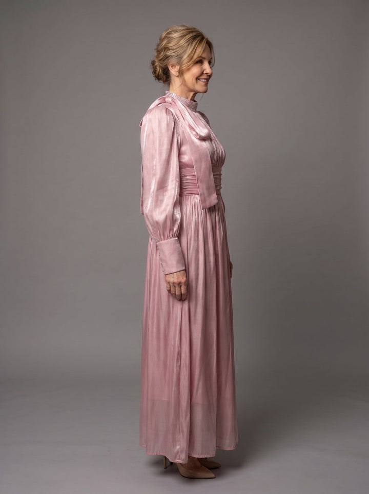 Adelaide Pleated Belted Maxi Dress