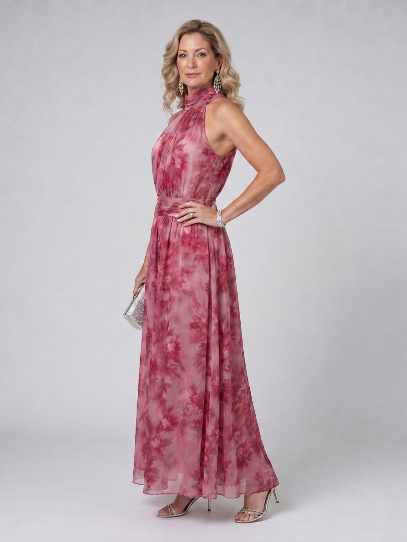 Avien Soft Halter Neck Midi Dress