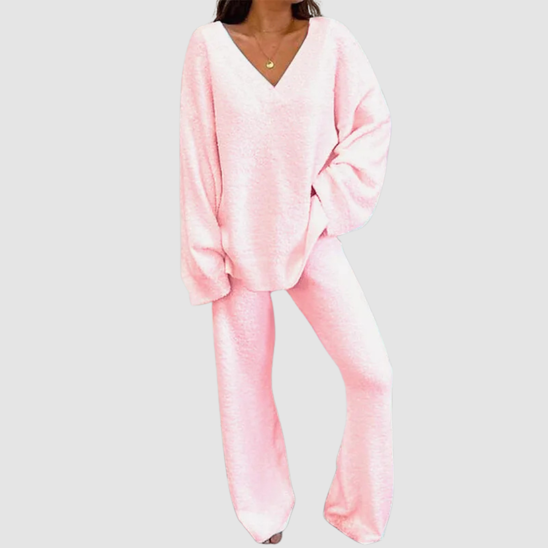 Karla V-Neck Long Sleeve Sweater & Pants Set
