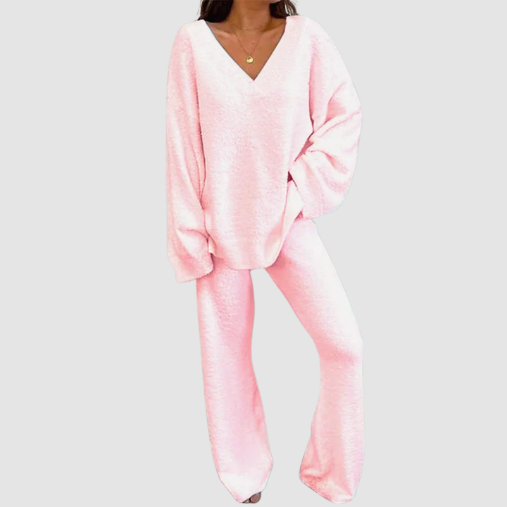 Karla V-Neck Long Sleeve Sweater & Pants Set