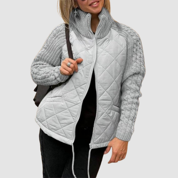 Carina Wool Patchwork Down Jacket