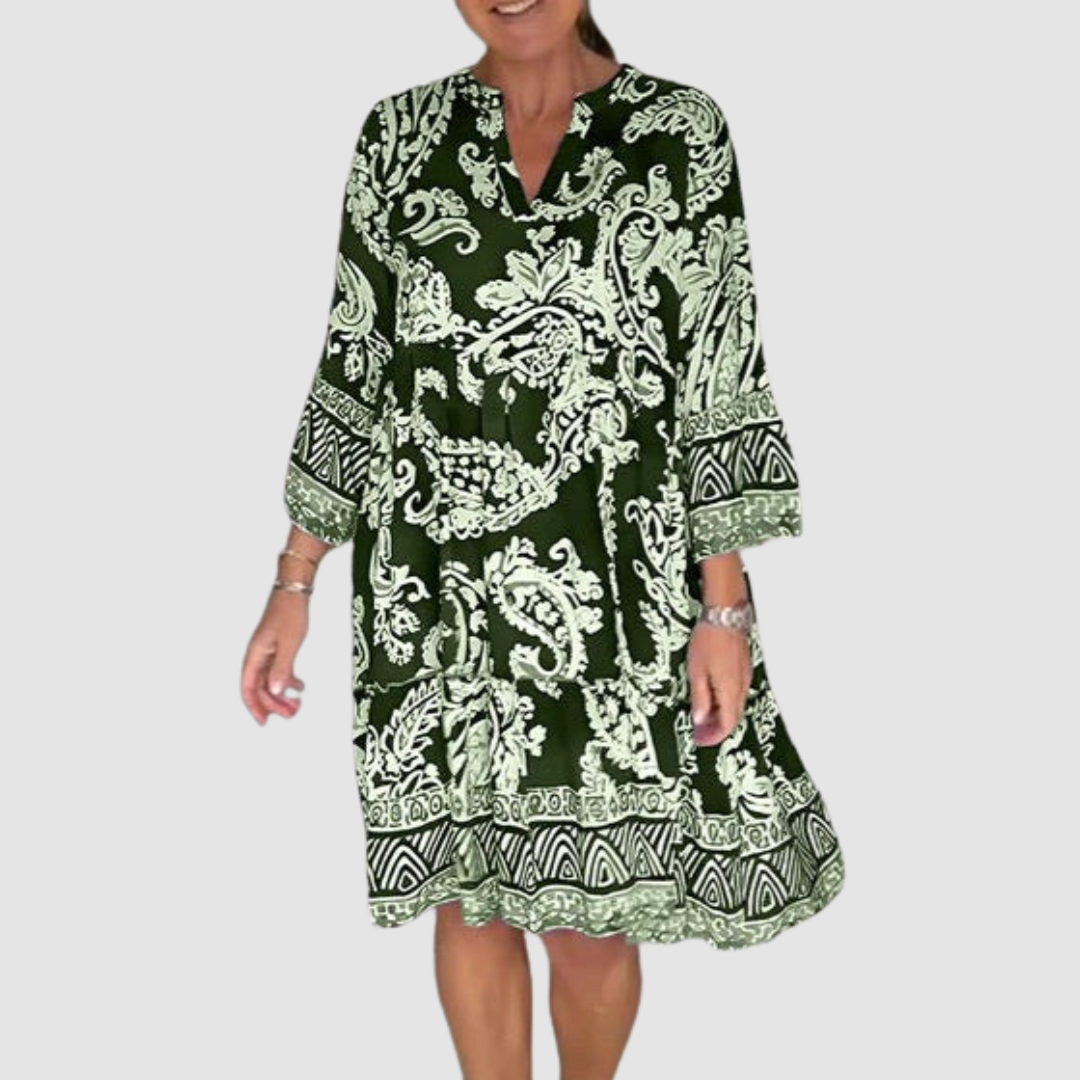 Vivian V-Neck Floral Print Dress