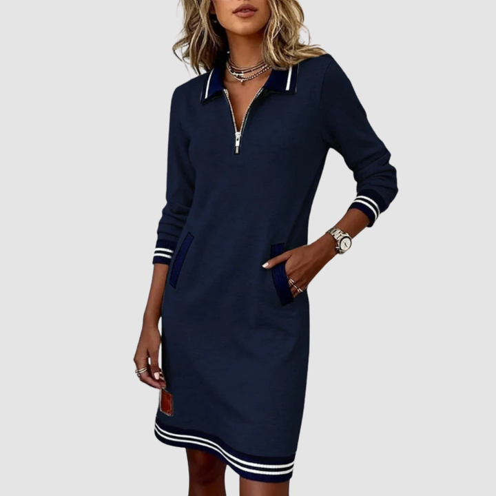 Lyssa Chic Zip-Neck Dress