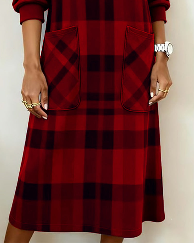 Kathrine Elegant Plaid Dress