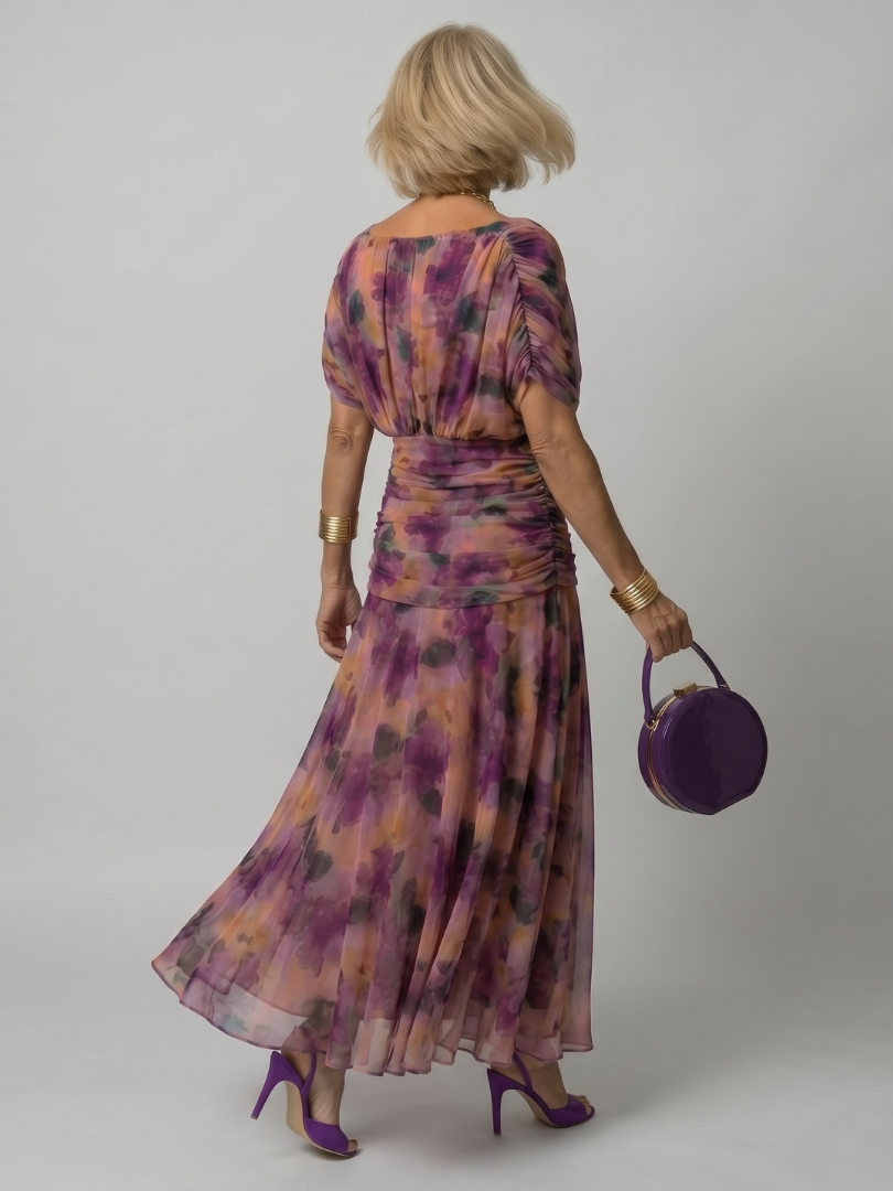 Calen Off Shoulder Flow Midi Dress