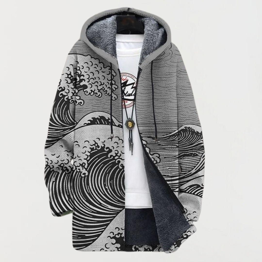 Cardigan with Wave Pattern