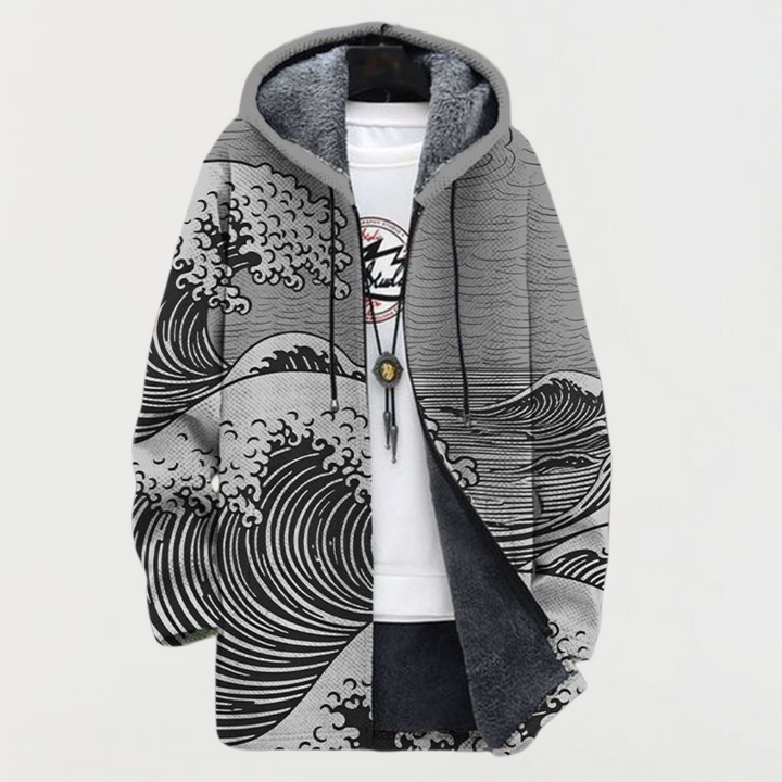 Cardigan with Wave Pattern