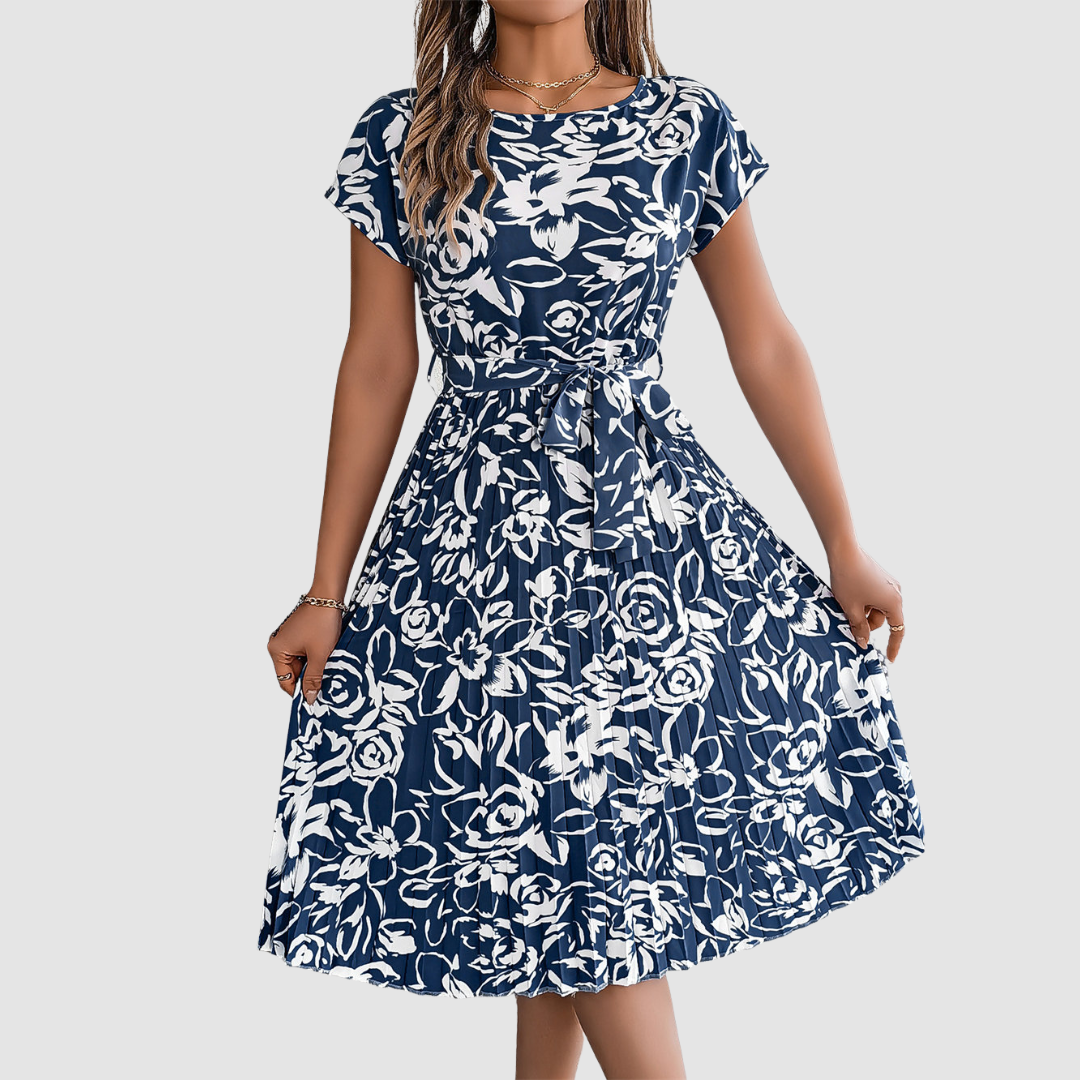 Rosie Elegant Floral Pleated Dress