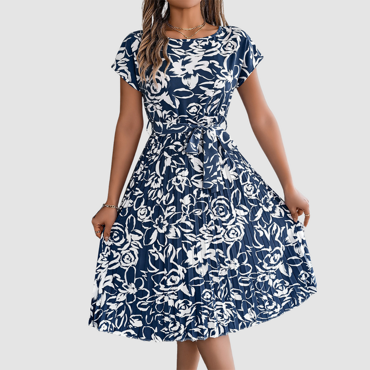Rosie Elegant Floral Pleated Dress