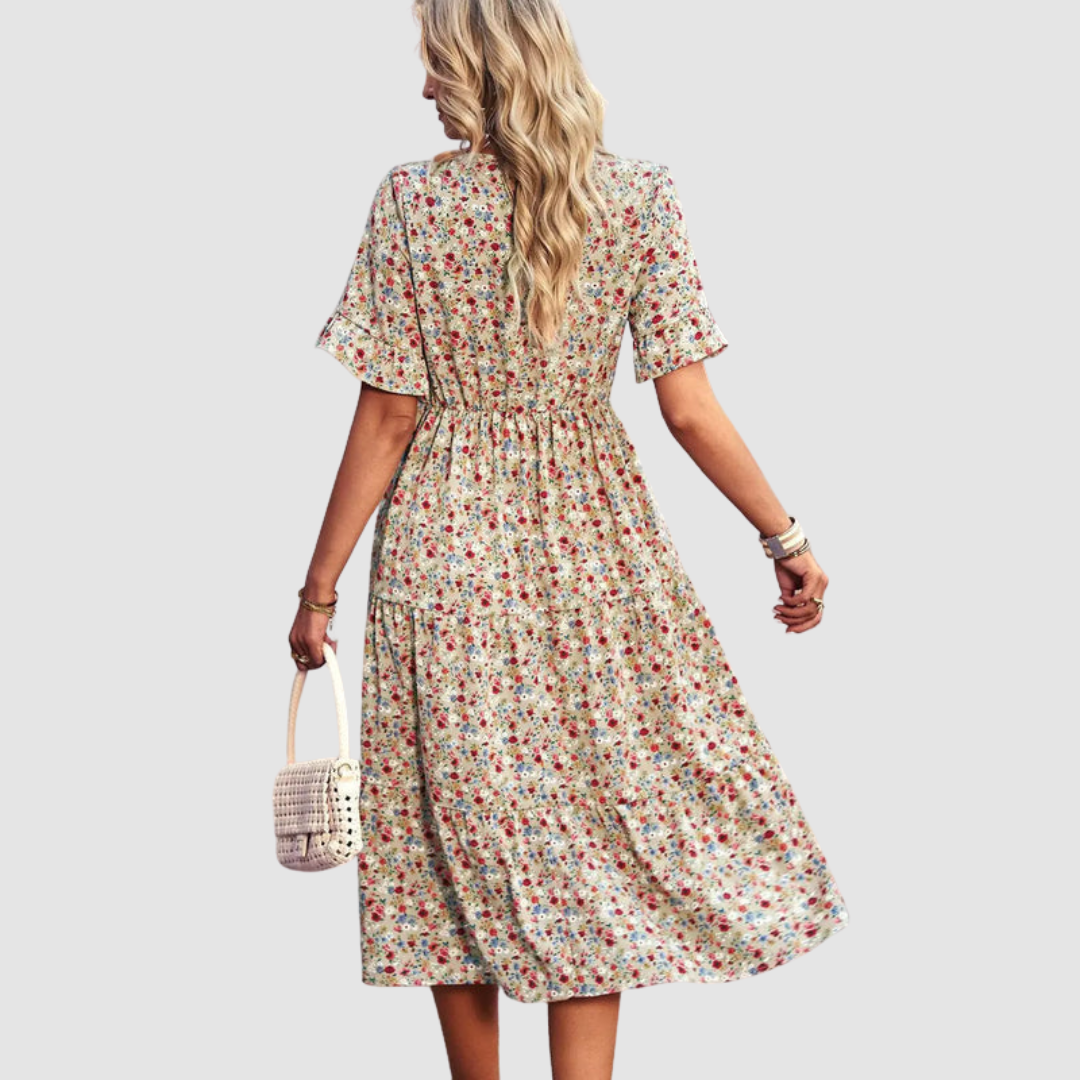 Thalia V-Neck Floral Dress