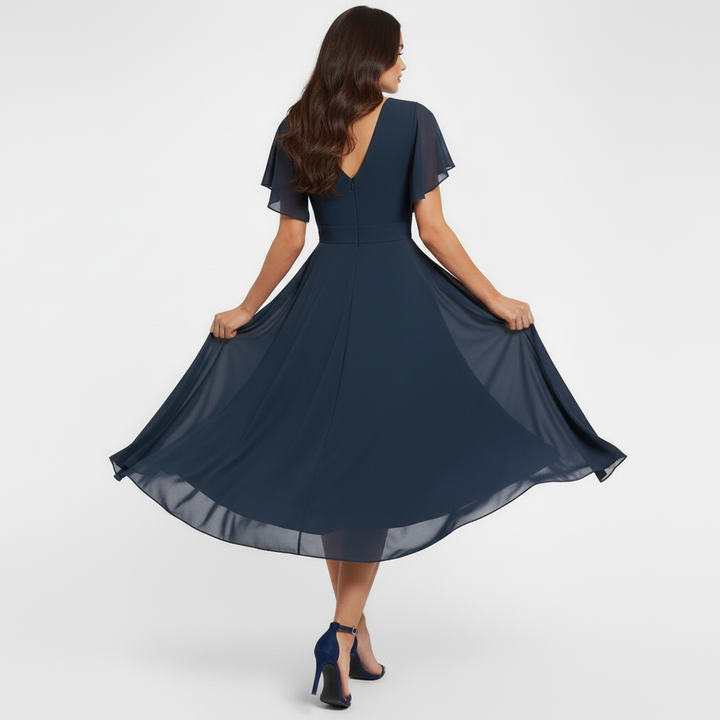 Clarissa Flowing V-Neck Maxi Dress